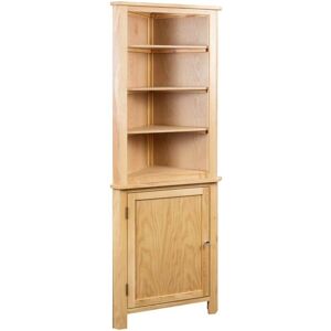 Corner Cabinet 59x36x180 cm Solid Oak Wood - Hommoo