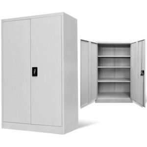 Office Cabinet 90x40x140 cm Steel Grey VD10724 - Hommoo