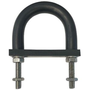 GRAPHSKILL Insulating Rubber Lined U-bolt and Backing pad 69 mm id (suit 50 mm nb pipe)-Galvanised