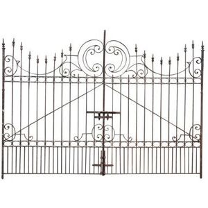 BISCOTTINI Outdoor wrought iron gate 410x298x10 cm Gate with antique finish Large iron garden entrance gate Unique decorative piece