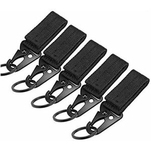 Langray - 5 pcs Belt Carabiner, Nylon Webbing with Keychain Anti-Friction Tactical Vest Buckle 10cm for Outdoor, Camping, Hiking