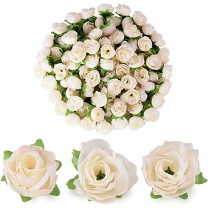 LangRay (Dia: 3cm) 100pcs Artificial Rose Flower Heads Head Flower Fake Artificial Plant Decoration for Home Wedding Party Flesh Color