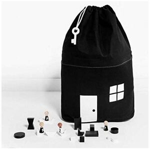 LangRay Foldable Cartoon Cube Storage Box Closet Organizer Nursery Storage Bag Children's Felt Toy Storage Basket, Black