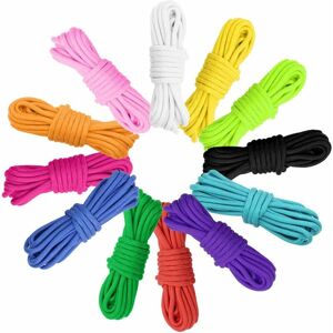 LANGRAY Hileyu Paracord Cord 550, Paracord Bracelet 12 Colors, 10 Feet Paracord Straps for Diy Bracelets, Key Chains, Dog Leashes, Leashes, Tent Ropes