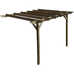 ARBOR GARDEN SOLUTIONS Lean To Garden Pergola, Sculpted Design, 1.8 x 3.6m, Rustic Brown