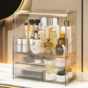 LIVINGANDHOME 3Tier Transparent Makeup Cosmetics Storage Organizer