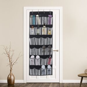 Livingandhome - Black 24 Pocket Fabric Door Hanging Storage Bag with Hooks