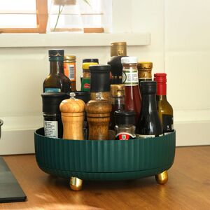 Livingandhome - Green Rotating Round Spice Storage Organizer