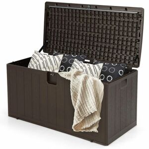 COSTWAY Lockable Patio Deck Storage Box Weather Resistant Resin Storage Container 400L