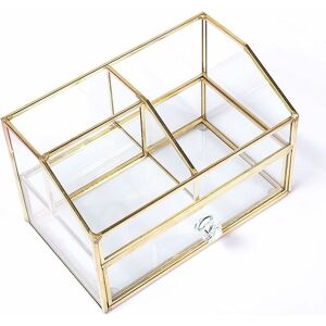 Makeup Organizer, Glass, for Palette Brushes, Foundation, Nail Polish, Hairpins, Ideal for Sink and Bathroom Groofoo