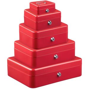 JAZOOLI Metal Cash Box - Red - 10