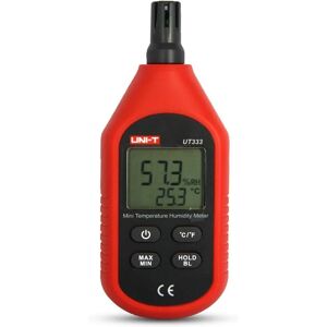 Aougo - Mini lcd Digital Thermometer Hygrometer Air Temperature and Hygrometer Sensor Hygrometer with Max Min Display (Black and Red)