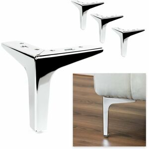 TINOR Model Set of 4 feet + 16 screws, height 13 cm, feet for sofas, furniture, cabinets, armchairs, metal feet for furnishing, design, modern and elegant