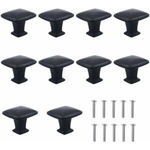 NORCKS 10PCS Matted Black Cabinet Knobs, Drawer Knobs, 30MM Aluminum Alloy, Single Hole Drawer Pull Handle, Cabinet Knobs, Door Pulls with Screws for