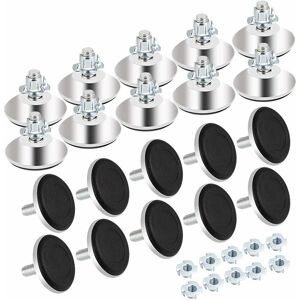 20 Packs Furniture Levelers Adjustable Leveling Glides Foot with T-Nut Pronged - 8 x 40 x 30mm - Silver - Norcks