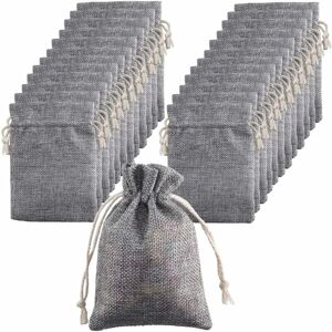 NORCKS 25Pcs Burlap Bags Hessian Gift Bags Small Jute Drawstring Bags Linen Jewelry Pouches 5x3.5Inch for Treats Candy diy Crafts Wedding Birthday Party