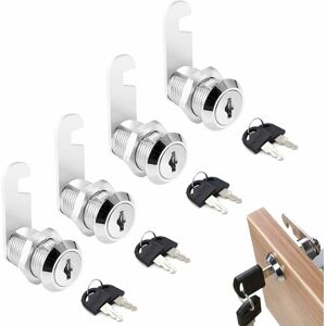 NORCKS 4 Pack 16mm Cabinet Cam Lock, Letter Box Lock, Security Cabinet Lock for Door, Cabinet Lock for Mailbox Drawer Cupboard Cabinet with 8 Keys (The Key