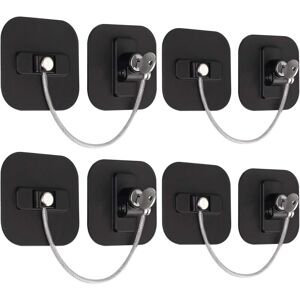 Norcks - 4PCS Fridge Lock Children Safety Refrigerator Lock Fridge Locks for Adults Baby Safety Fridge Locks Cupboard Lock with 8 Keys and Strong