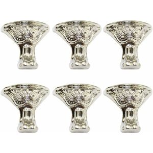 6pcs Antique Corner Protectors Vintage Furniture Protector Box Decorative Feet 29x27mm Silver - Silver - Norcks