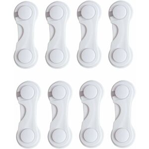 NORCKS 8 Pcs Cabinet and Drawer Safety Locks, Child Safety Baby Safety Locks, Pet Dog Cat Safety Locks without Drilling for Fridge Kitchen Storage Doors