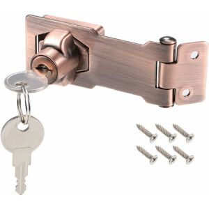 Keyed Hasp Lock 94mm Twist Knob Keyed Locking Hasp for Door Cabinet Keyed Different Red Copper Tone - Bronze - Norcks