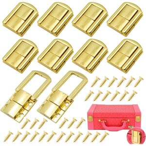 NORCKS Latch Hasp Box 10 Pieces Box Lock Hasps Jewellery Box Clasp Hasp Clasp Made of Zinc Alloy Wooden Box Hasp with 40 Screws for Wooden Chest Jewellery