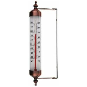 ORCHIDÉE OrchidOutdoor Thermometer with Bronze Effect Design - Stylish Garden Thermometer Suitable for Outdoor Temperature Gauge Wall Greenhouse Garage Easy