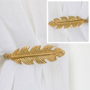 MELODY MAISON Pair of Gold Feather Curtain Holdbacks - Gold