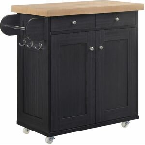 NETFURNITURE Pauline Black Kitchen Island - Black