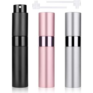 GROOFOO Perfume Spray Bottle, 3PCS Refillable Empty Perfume Spray Bottle 10ML Mini Portable Travel Perfume Atomizer Bottle, Easy to Ingest, Strong Sealing,