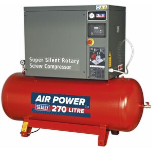 LOOPS Premium 270L Screw Air Compressor - 10HP Low Noise Large Floor Standing Unit