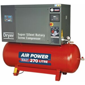 LOOPS Premium 270L Screw Air Compressor & Dryer - 10HP Low Noise Large Floor Standing