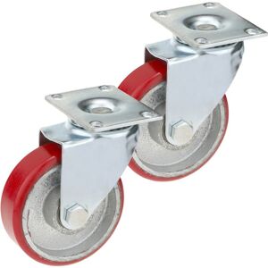 Industrial pivoting wheels in polyurethane and metal without brake 100 mm 2 units - Primematik