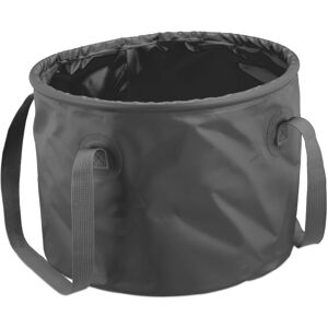 Relaxdays - Folding bucket camping, 15l, foldable, camping bucket with handles, hbt: 23x31x31 cm, outdoor, pvc, grey