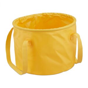 Relaxdays - Folding bucket camping, 15l, foldable, camping bucket with handles, hbt: 23x31x31 cm, outdoor, pvc, yellow