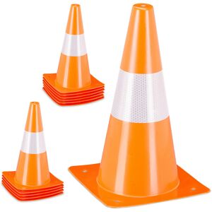 Relaxdays - Safety Cones, Set of 12, Football, Dog Training, Marking Traffic, 31 cm, Sports, Fitness, Reflective, orange