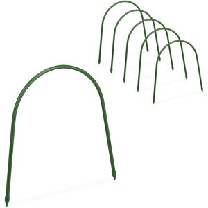 Relaxdays - Tunnel Arches, Set of 6, Bracket for Plants & Raised Bed, HxWxD: 31 x 33 cm, Weatherproof, Green