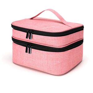 Nail Polish Storage Bag, 30 Bottles Nail Polish Storage Box, Double Layer Storage Bag for Home and Travel Storage (Pink) - Rhafayre