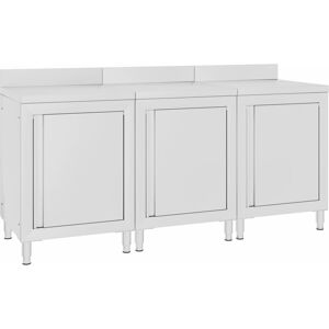 BERKFIELD HOME Royalton Commercial Work Table Cabinet 180x60x96 cm Stainless Steel