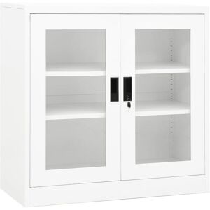 Royalton Office Cabinet White 90x40x90 cm Steel
