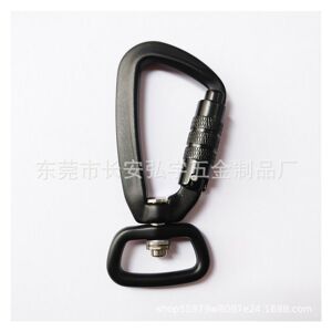 Langray - Self-locking Carabiner with D-Ring, Outdoor Hiking Hammock Clip Hook with Swivel Ring