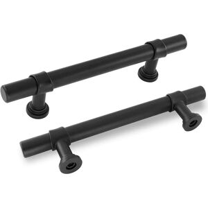 Aougo - Set of 10 black kitchen furniture handles black handles 96mm center distance kitchen door handle furniture handle kitchen handle black