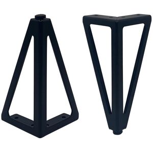 Groofoo - Set of Replacement Furniture Legs, 15cm, Triangular, diy Table Legs, for Chairs, Cabinets and Sofas, Other Furniture Legs (Black, 2pcs)