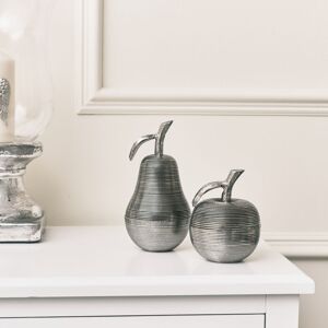 Melody Maison - Silver Apple & Pear Storage Ornaments - Silver