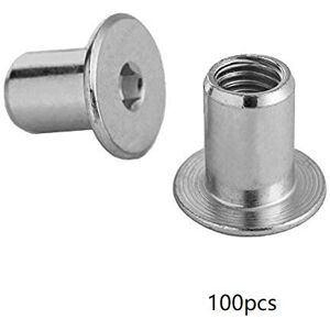 AOUGO Socket nut with flat head hex socket M6 x 15 x 10 mm 100 pieces