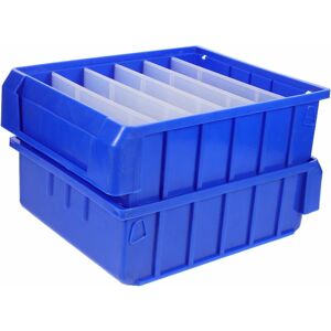 Denuotop - Tool Storage Box and Rack Divided Parts Box Warehouse Storage Box-30023090MM, Blue