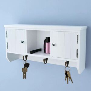 SWEIKO Wall Cabinet for Keys and Jewelery with Doors and Hooks VDTD08970