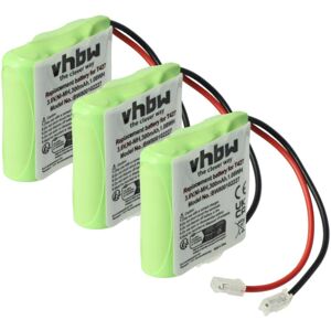 3x Battery compatible with Doro 8075, 8085 Wireless Landline Phone (300mAh, 3.6 v, NiMH) - Replacement for T427, 30AAAM3BMX - Vhbw