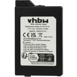 Replacement Battery compatible with Sony Playstation Portable PSP-3008 Games Console (1200 mAh, 3.7 v, Li-ion) - Vhbw