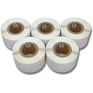 Set 5x Label Roll 28mm x 89mm (130 Label) compatible with Dymo LabelWriter LW400 Turbo, LW450 Duo, LW450 Label Maker - Vhbw